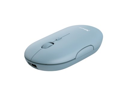 TRUST PUCK/Cestovná/Optická/1 600 DPI/USB+BT/Modrá 24126