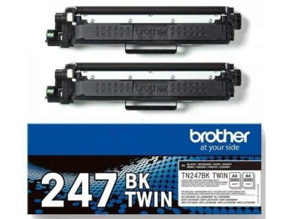 toner BROTHER TN-247 Black kit (2ks) HL-L3210CW/L3270CDW, DCP-L3510CDW/L3550CDW, MFC-L3730CDN/L3770CDW (2x 3000 str.) TN247BKTWIN