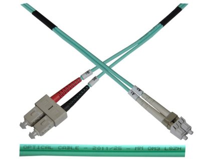 Optický patch kábel duplex LC-SC 50/125 MM 1m OM3