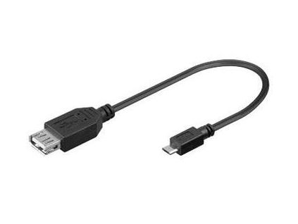PremCord USB kab redukcia A/fem-MicroUSB/male20cmOTG kur-14