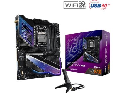 ASRock MB Sc AM5 X870E NOVA WIFI, AMD X870, 4xDDR5, 1xHDMI, 2xThunderbolt, WI-FI X870E NOVA WIFI