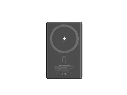 Canyon OnCharge 510, Powerbank, 10.000 mAh, in: USB-C, out: USB-C PD 20W + Wireless Magnet 15W, štíhla, šedá CNS-CPB510DG