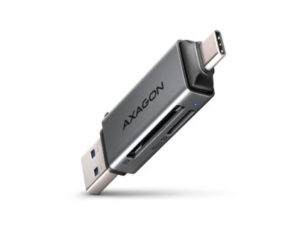 AXAGON CRE-DAC, USB-C + USB-A, 5 Gb/s - MINI čítačka kariet, 2 sloty & lun SD/microSD, podpora UHS-I CRE-DAC