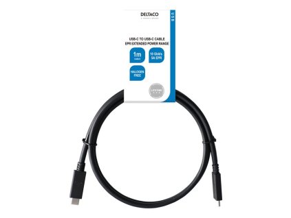 DELTACO kábel USB 3.2 Gen2 Typ C na Typ C 1m USBC-1402-LSZH