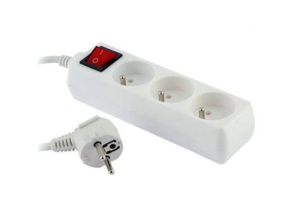 PremiumCord PP3K-05 230V 5m 3 zásuvky + vyp PP3K-05