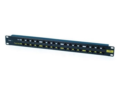 OXnet 19" patch panel 16port POE, bez zdroja, čierny