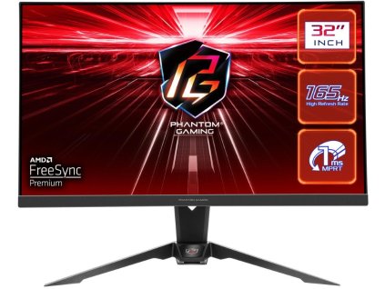 Phantom Gaming by Asrock monitor PG32QF2B 31,5"/VA/2560x1440/165Hz/ 550cd/m2/1ms/DP/2x HDMI/repro/výšk. nast./Wifi ant.