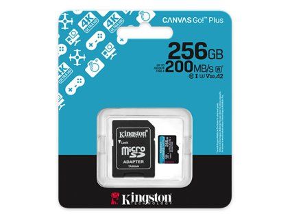 KINGSTON Micro SDXC CANVAS GO! Plus Gen4 256GB+A SDCG4/256GB