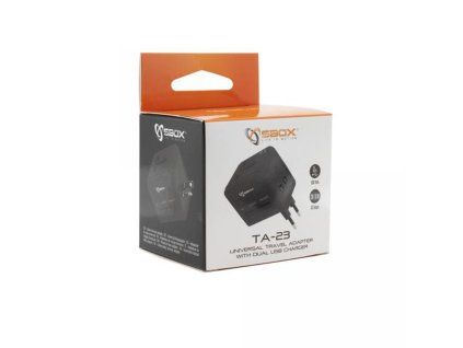 SBOX TA-23, Cestovný adaptér s 2x USB TA-23