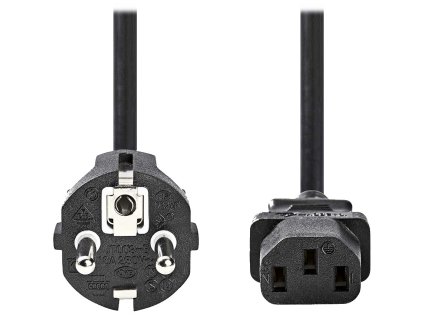 NEDIS napájecí kabel 230V/ přípojný 10A/ konektor IEC-320-C13/ přímá zástrčka Schuko/ černý/ 5m CEGL10030BK50