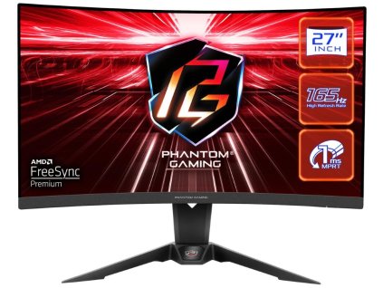 Phantom Gaming by Asrock monitor PG27Q15R2A prohnutý 27"/VA/2560x1440/165Hz/ 550cd/m2 / 1ms/DP/ 2x HDMI/repro/Wifi ant. 90LXA030-A0E2A0V