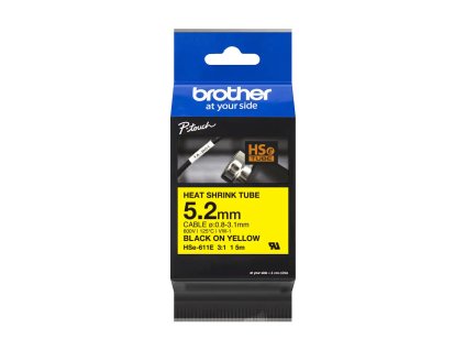HSE-611E - černý tisk na žluté, šířka 5,2 mm HSE611E