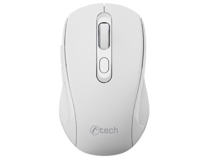 Myš C-TECH WLM-12 Dual mode, bezdrôtová, BT5.0 + 2,4 GHz, 1600DPI, 6 tlačidiel, USB nano receiver, biela WLM-12WH