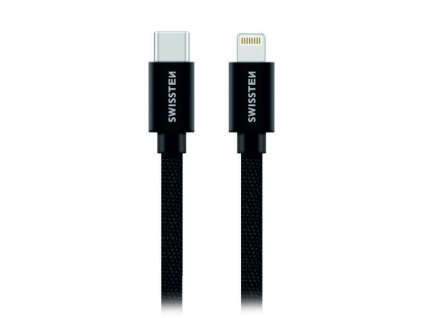Swissten Datový Kabel Textile USB-C / Lightning 1,2 M Černý 71525201