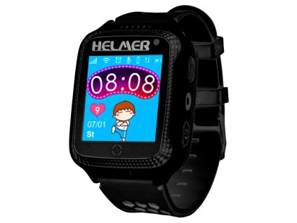 HELMER dětské hodinky LK 707 s GPS lokátorem/ dotykový display/ IP54/ micro SIM/ kompatibilní s Android a iOS/ černé Helmer LK 707 BK