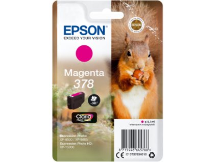 Epson Singlepack Magenta 378 Claria Photo HD Ink C13T37834010