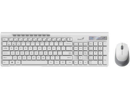 GENIUS SlimStar 8230/ Bezdrátový set Bluetooth + 2,4GHz/ připojení až 3 zařízení/ USB/ bílá/ CZ+SK layout 31340015403