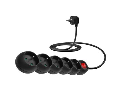 CONNECT IT 5 PowerRex, Predlžovačka, 5x FR, 2m, č CES-1009-BK