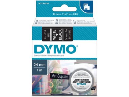 páska DYMO 53721 D1 White On Black Tape (24mm) S0721010