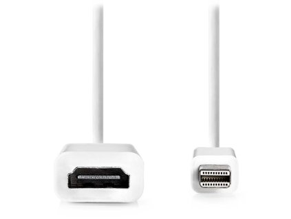 NEDIS kabel mini DisplayPort – HDMI/ mini DisplayPort zástrčka - HDMI zásuvka/ bílý/ blistr/ 20cm CCGB37650WT02