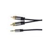 PremiumCord HQ tienený kábel stereo Jack 3.5mm-2xCINCH M/M 1,5m kjqcin015