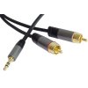 PremiumCord HQ tienený kábel stereo Jack 3.5mm-2xCINCH M/M 1,5m kjqcin015