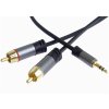 PremiumCord HQ tienený kábel stereo Jack 3.5mm-2xCINCH M/M 1,5m kjqcin015
