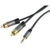PremiumCord HQ tienený kábel stereo Jack 3.5mm-2xCINCH M/M 1,5m kjqcin015