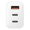 OBAL:ME GaN Cestovná Nabíjačka USB-A + 2xUSB-C 65W White 8596311273490