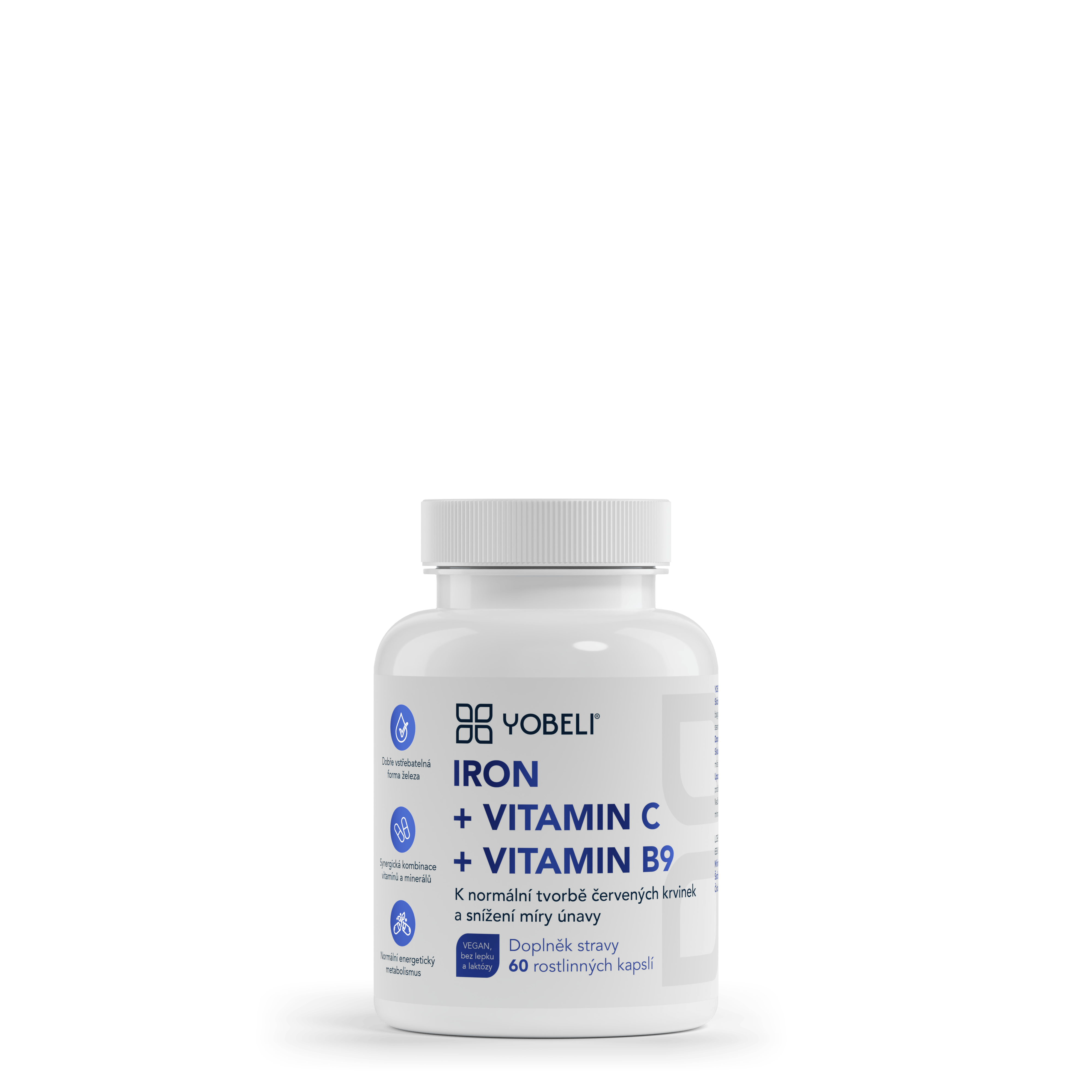YOBELI® Železo + vitamíny C a B9 YOBELI | 60 kapsúl