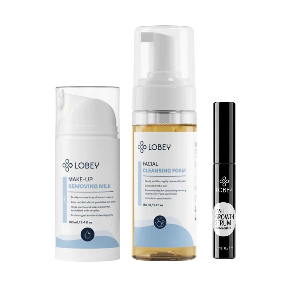 LOBEY® Classic Balíček Rutina pre krásne riasy | Sérum na rast rias + dvojfázové odličovanie