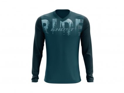 Dres dlhý rukáv GHOST RIDE LINE Dark Ice Blue