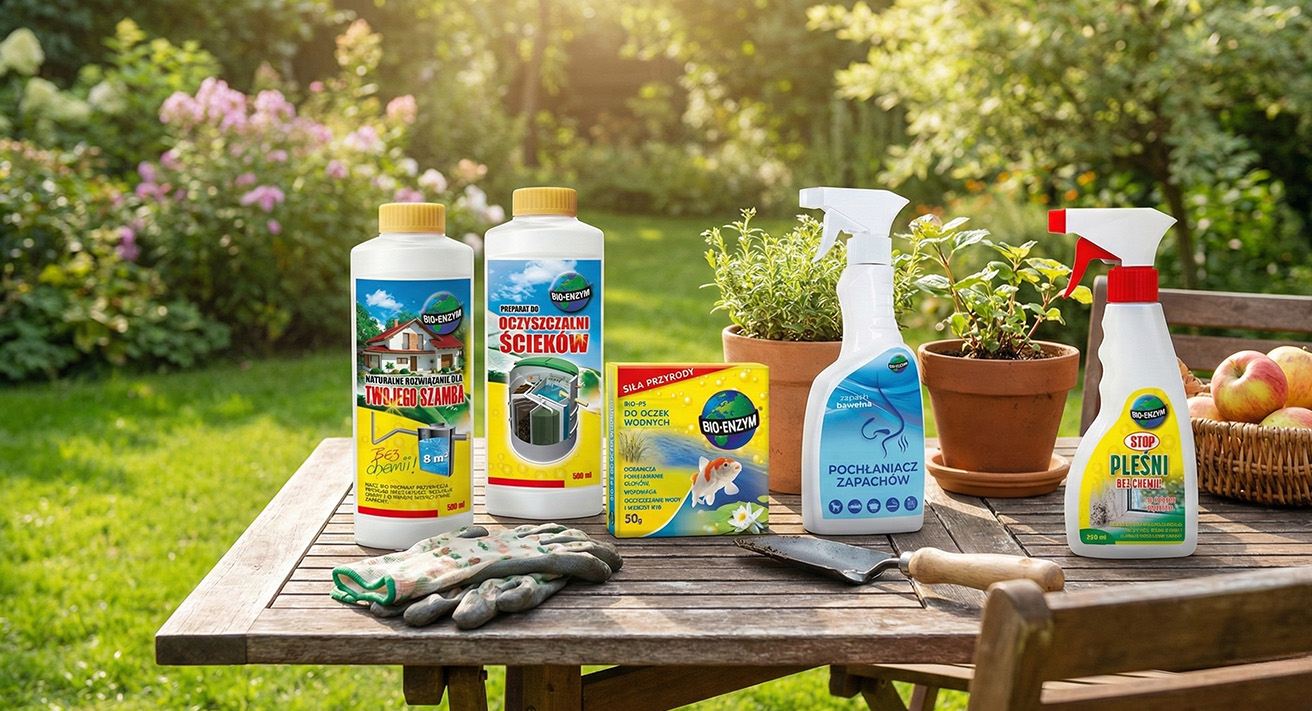 Bioenzymy – ilustracja procesu rozkładu zanieczyszczeń organicznych