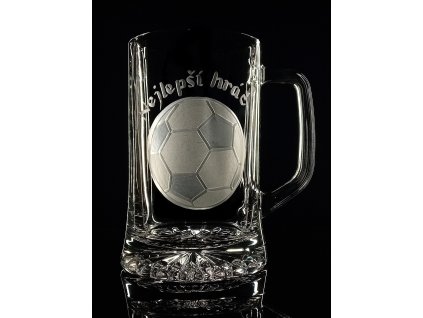 půllitr s fotbalovým míčem - ručně ryté (broušené) dárek pro fotbalistu