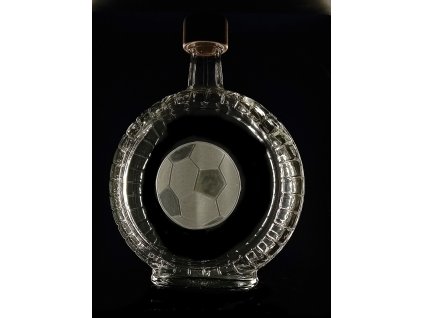 lahev 0,7l s fotbalovým míčem  - ručně ryté (broušené) dárková krabička, dárek pro fotbalistu