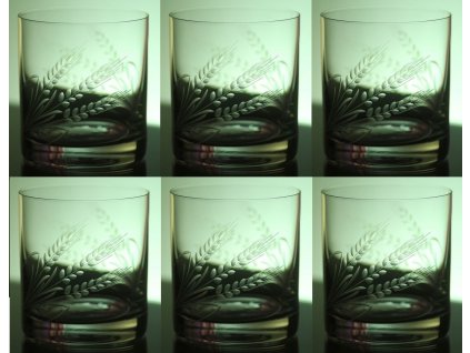 skleničky na whisky 6ks Barline 280ml s rytinou klasů  - ručně ryté (broušené), dárek pro zemědělce