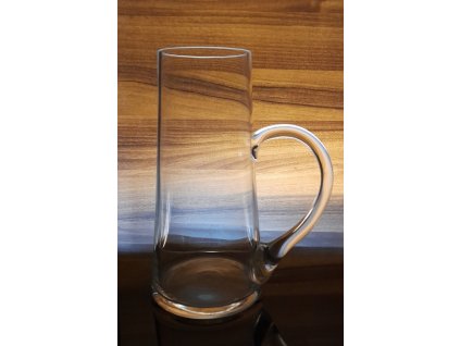 skleněný tuplák na pivo 1l ručně foukaný