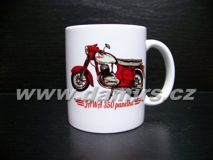 hrnek s motivem Jawa 350 panelka