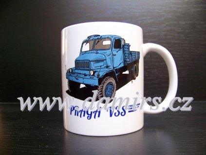 Hrnek s motivem Praga V3S modr.