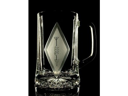 půllitr pro radioamatéra  - ručně ryté (broušené)