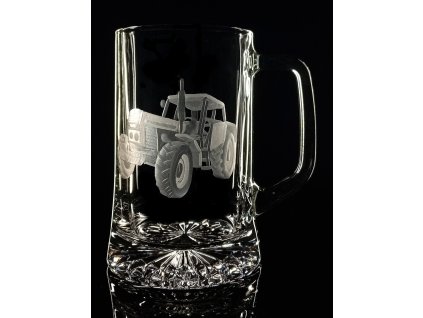 půllitr s traktorem Zetor crystal - ručně ryté (broušené) dárek pro traktoristu s vaším jménem