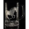 Půllitr s koněm  - ručně ryté (broušené) dárek milovníka koní
