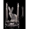 Půllitr s rytinou zajíce  - ručně ryté (broušené) (dárek pro pana Zajice)