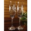 Svatební sklenky 2ks na sekt 220ml  holubičky  - ručně ryté (broušené) dárek z lásky, dárková krabička