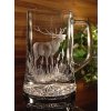 půllitr s jelenem  - ručně ryté (broušené), dárek pro myslivce