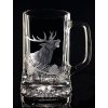 půllitr s jelenem  - ručně ryté (broušené), dárek pro myslivce