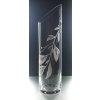 křišťálová váza šikmo seříznutá 23cm s rytinou rostlinného motivu  - ručně ryté (broušené), dárek pro ženu