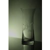 skleněná váza 23cm s rytinou květin  - ručně ryté (broušené), dárek pro ženu