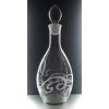 lahev na víno 1l se secesním dekorem  - ručně ryté (broušené)