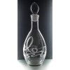 lahev na víno 1l se secesním dekorem  - ručně ryté (broušené)